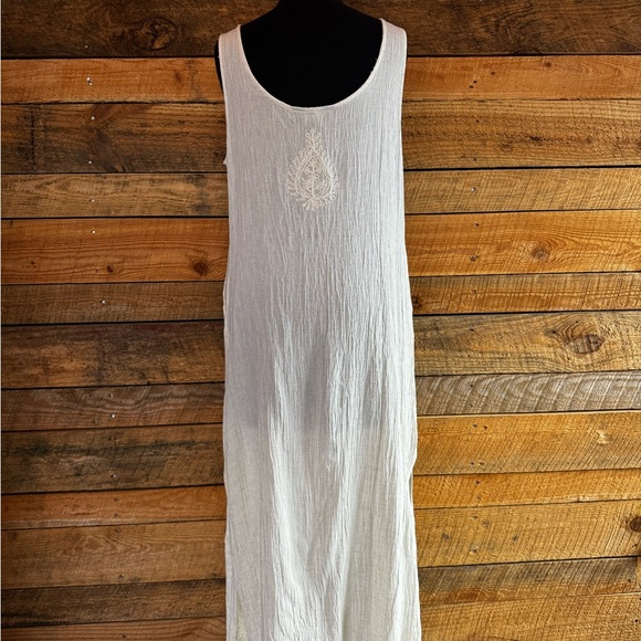 Linen Full Length Embroidered Dress NWT Size XL - Picture 3 of 8